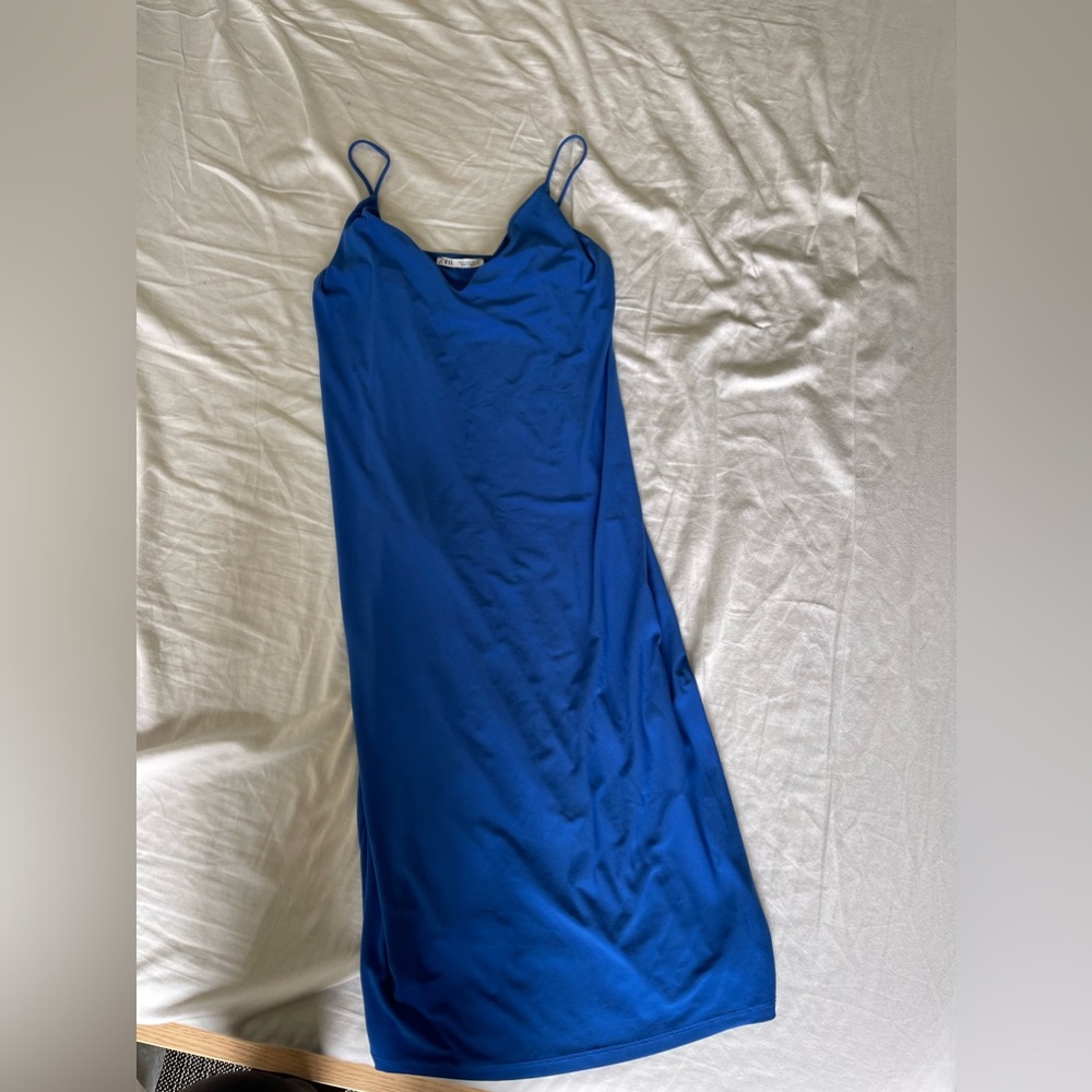 Blue Zara midi dress
